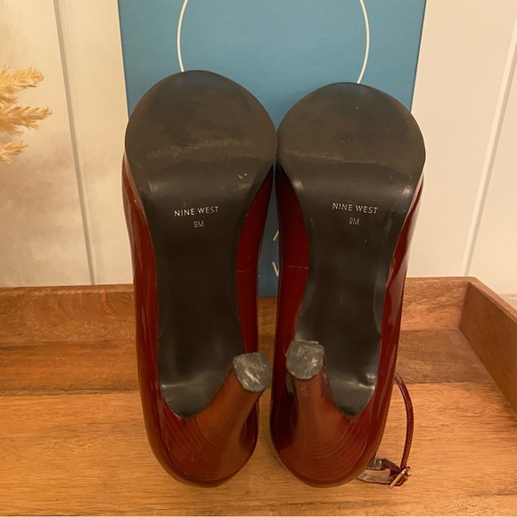 NINE West Deep Red Patent Leather high heel shoes - Picture 5 of 11
